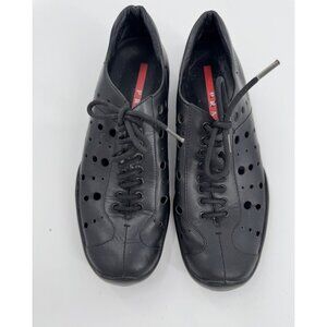 Prada Sport Leather Perforated Lace-Up Sneakers Size 7 or 37